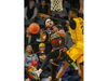 Ja'Myrin Jackson of the Windsor Express bounces an underhand shot off the arm of the London Lightning's Cameron Lard in a game at Budweiser Gardens in London on Thursday, Feb. 2, 2023. (Derek Ruttan/The London Free Press)