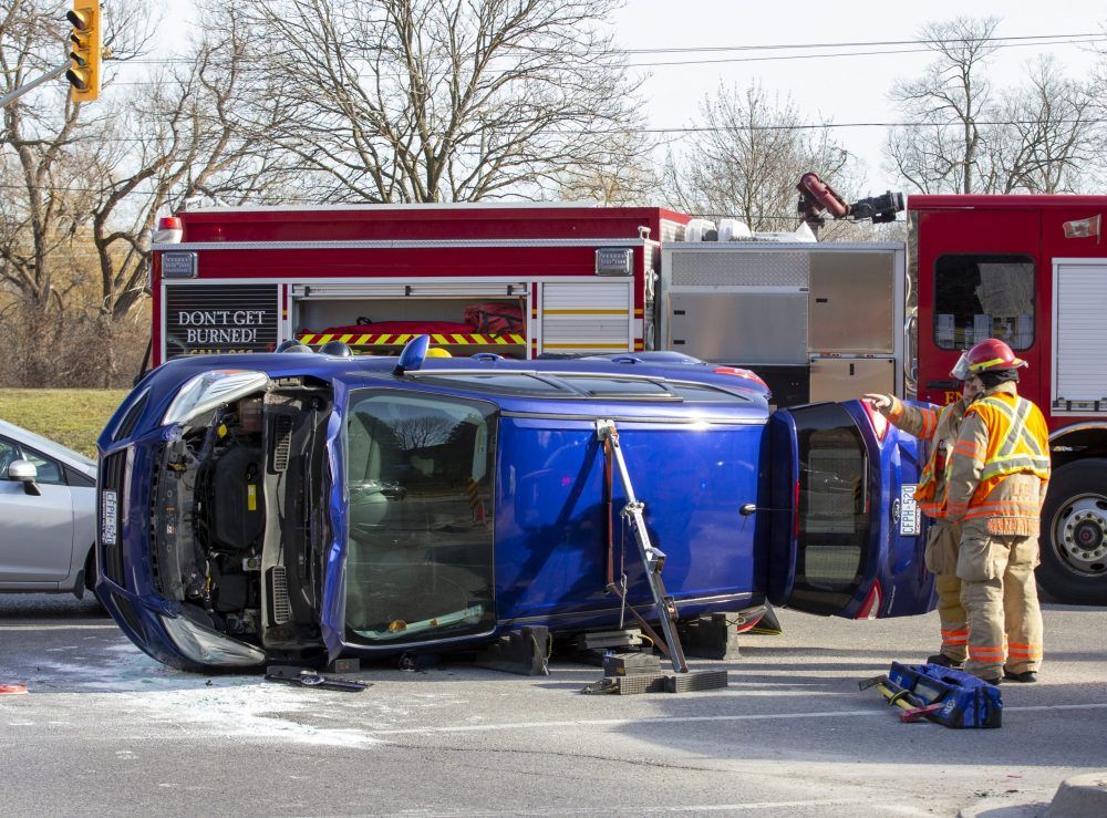 Two Taken To Hospital After Vehicles Flips Onto Side In Crash | London ...