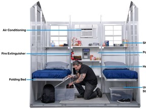 This cross-section shows the Pallet shelter, which London's Unity Project hopes to use to replace some of its dorm-style rooms. (Supplied)