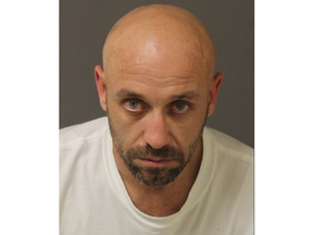 London police have an arrest warrant for Jamie Edward Muir, 39, on a charge of occupying a motor vehicle with a firearm in relation to a March 1 shooting in the city's Pond Mills neighbourhood. (London police photo)