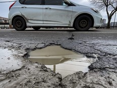 pothole in street