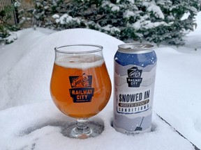 Snowed In, a strong white stout by Railway City, uses coffee beans imported from Nicaragua and roasted in St. Thomas. (BARBARA TAYLOR photo)