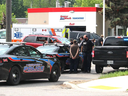 Chatham-Kent police and paramedics respond to a stabbing on St. George Street in Chatham on June 3, 2021.. Kyle Samko is on trial for second-degree murder in the case. (Postmedia photo)
