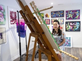 Arale Vallely is one of the artists featured in the 30th annual London Artists’ Studio Tour happening this weekend in London. Photograph taken on Tuesday April 25, 2023. (Mike Hensen/The London Free Press)