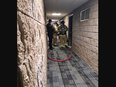 Firefighters battled a Sarnia apartment blaze that killed one person just before midnight on Sunday April 11, 2023. (Sarnia police photo)
