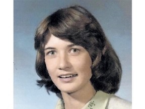 Carolyn Carter, shown here at 21, was born in Corner Brook, N.L., and worked as an elementary school teacher in the London region for 25 years, according to her obituary. Carter's son, Jonathan Halfyard, is charged with second-degree murder in her April 20 death. (Obituary photo)