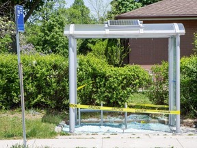 bus shelter damage in London