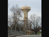 The water tower in Norwich, a town of 11,000 about an hour southeast of London, is shown in this file photo