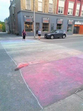 Norwich Rainbow Chalk Crosswalk