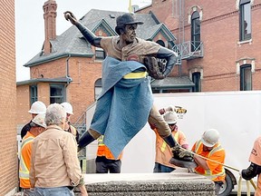 Fergie Jenkins statue getting installed