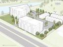 City hall is eyeing a parcel of municipally owned land at 1364-1408 Hyde Park Rd., near South Carriage Road, for residential development, including affordable units.  Officials are looking to rezone the vacant property so it is shovel-ready for a residential development of similar scale and density.  (Siv-Ik Planning and Design Inc.)