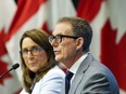 Bank of Canada Governor Tiff Macklem and Senior Deputy Governor Carolyn Rogers hold a press conference a the Bank of Canada in Ottawa on Wednesday, July 12, 2023.