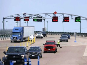 Motorists pass through the Peace Bridge Port of Entry in Buffalo, N.Y. on May 23, 2023.