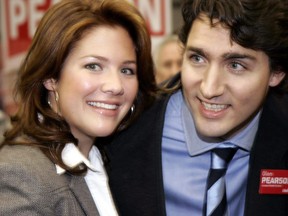 Justin Trudeau and Sophie Gregoire in London in 2005