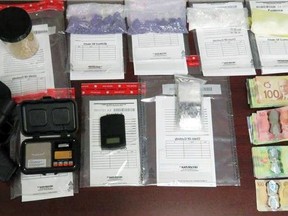 Sarnia police released this photo of drugs seized on Aug. 26, 2022. Amber-Lynn White, 27, of Sarnia pleaded guilty Aug. 24 to two counts of possession for the purpose of trafficking. (Sarnia police photo)