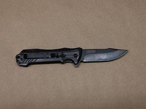 Sarnia police issued this photo of a knife after a cannabis store was robbed on Nov. 2, 2022. (Sarnia police)