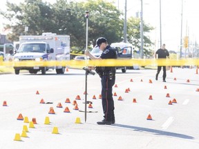 pedestrian was struck and killed by a vehicle on Clarke Road just north of Dundas Street