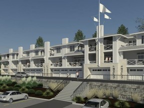 Rendering of the Port Burwell beachfront townhouse condos