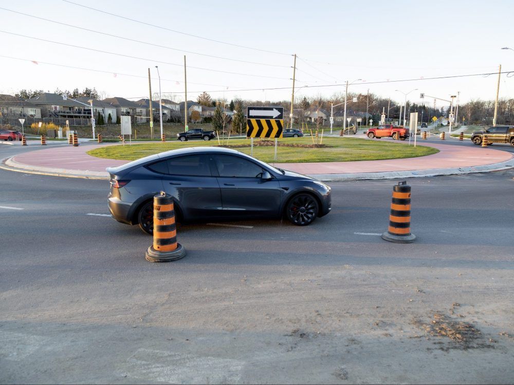 roundabout at Southdale and Colonel Talbot roads