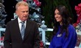 Pat Sajak and contestant Gishma Tabari on a recent episode of Wheel of Fortune.