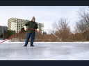 Ken Van Dyk has been maintaining an outdoor rink at Donald Thompson Park in Woodstock for 33 years. He was back at it on Wednesday Jan. 17, 2024. The recent cold snap was the best ice-making weather he's ever seen, he said. Mike Hensen/The London Free Press