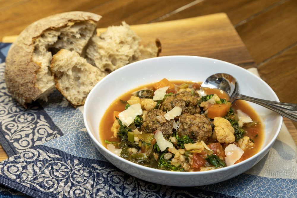 Fare With A Flair Meatball soup a delicious winter comfort dinner