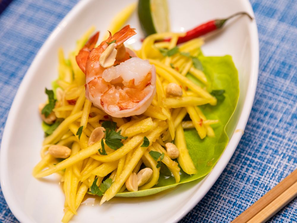 Fare With A Flair Green mango salad make Mother's Day dinner special