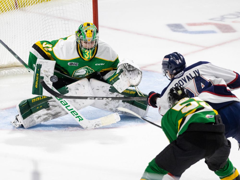 The London Knights will try to win the OHL Western Conference final on home ice when they host the Saginaw Spirit on Friday.
