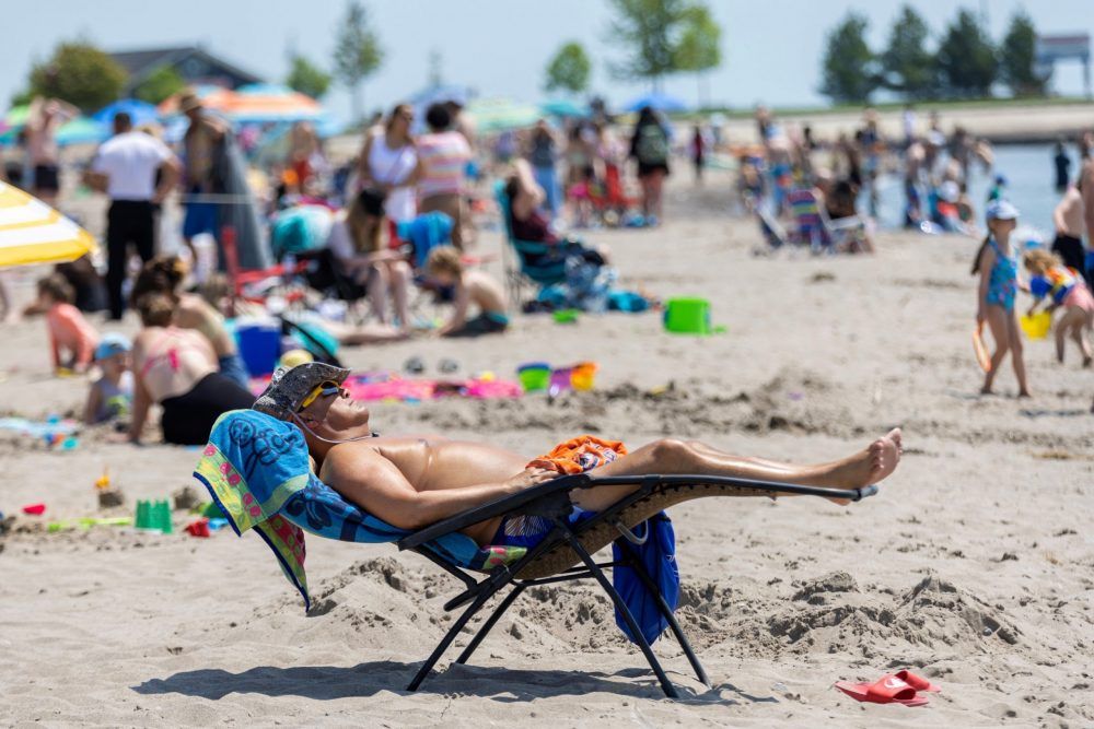 Bob Vigars is the most relaxed person on Port Stanley Beach on Monday, May 20, 2024. 