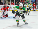 London Knights forward Ruslan Gazizov is shown during their Memorial Cup game against the Drummondville Voltigeurs in Saginaw, Michigan on May 25, 2024. (Eric Young/CHL)