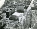 Looking south, London's new $5.2-million city hall reigns 13 storeys over the city hall courtyard that is flanked by Centennial Apartments and Centennial Hall in 1970. (London Free Press files)