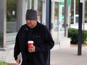 Timothy Nahmabin walks towards the Sarnia courthouse during his manslaughter trial in October 2023. Nahmabin was found not guilty in May and the Crown recently decided not to file an appeal. (Terry Bridge/Sarnia Observer)