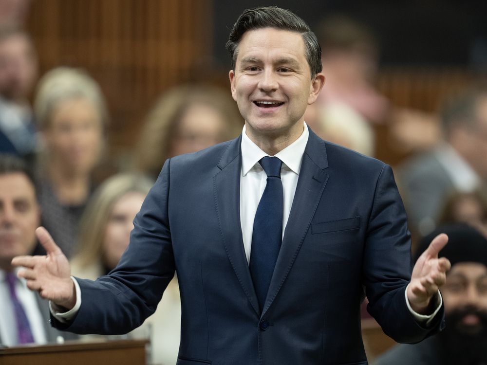 Conservative leader Pierre Poilievre rises during Question Period, Thursday, September 26, 2024 in Ottawa.  (Adrian Wyld/The Canadian Press)