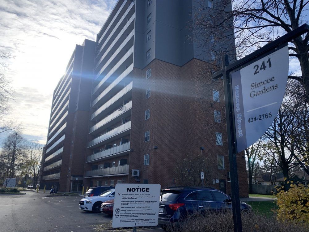 London police have charged one man and were searching for three other suspects in a Nov. 19, 2024 shooting at 241 Simcoe St. (Dale Carruthers/London Free Press)