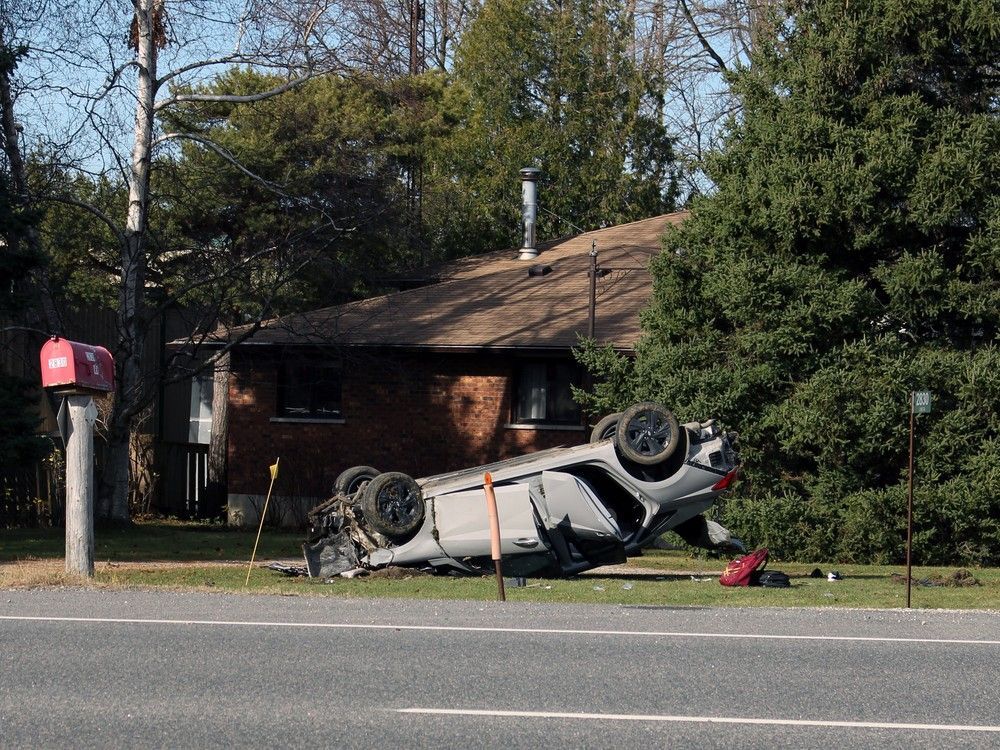 Air ambulance took one person to hospital after rollover crash: Witness