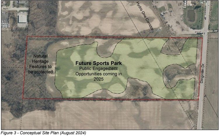 Map of area for future sports park
