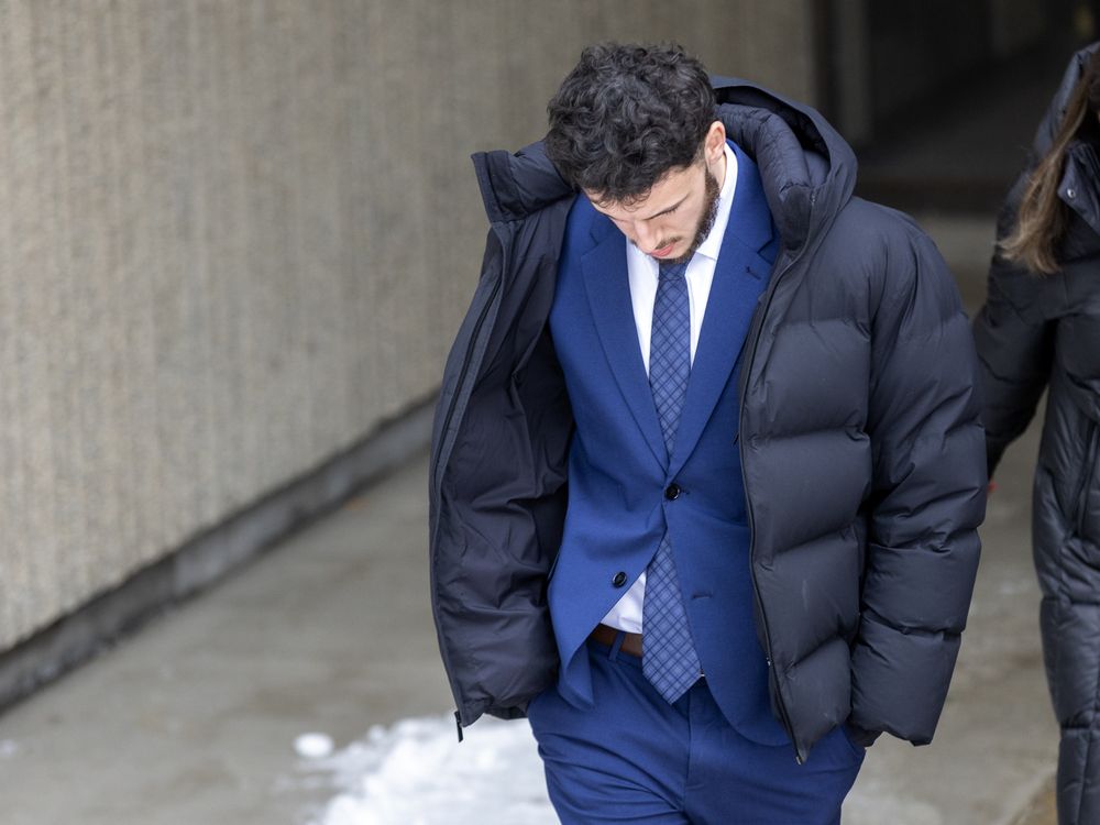 Mackenzie Tulloch leaves the London courthouse after testifying at the second-degree murder trial of Carlos Guerra Guerra on Tuesday, Dec. 3, 2024. (Derek Ruttan/The London Free Press)