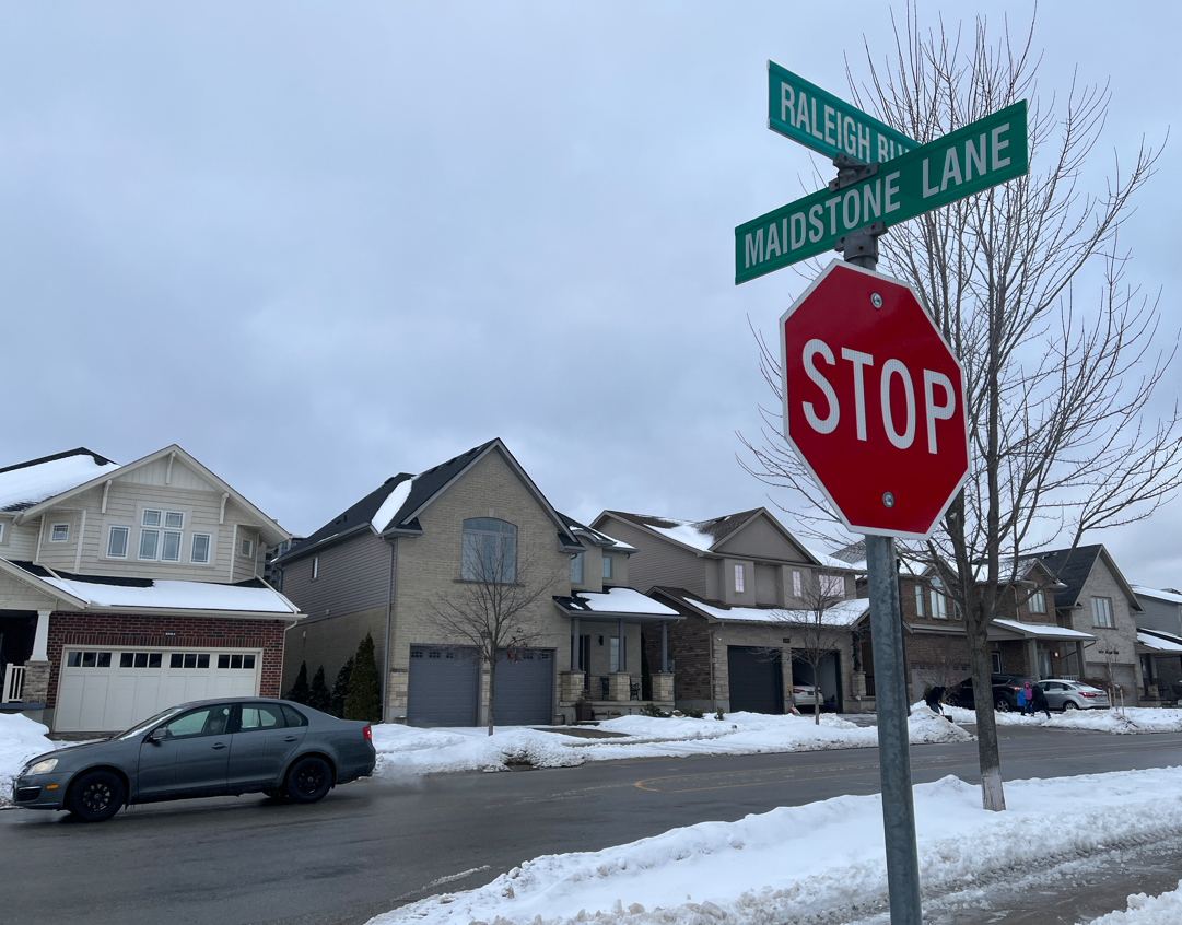 London police were investigating a shooting near Raleigh Boulevard and Maidstone Lane in the city's southwest end on Jan. 18, 2025. (Jennifer Bieman/The London Free Press)