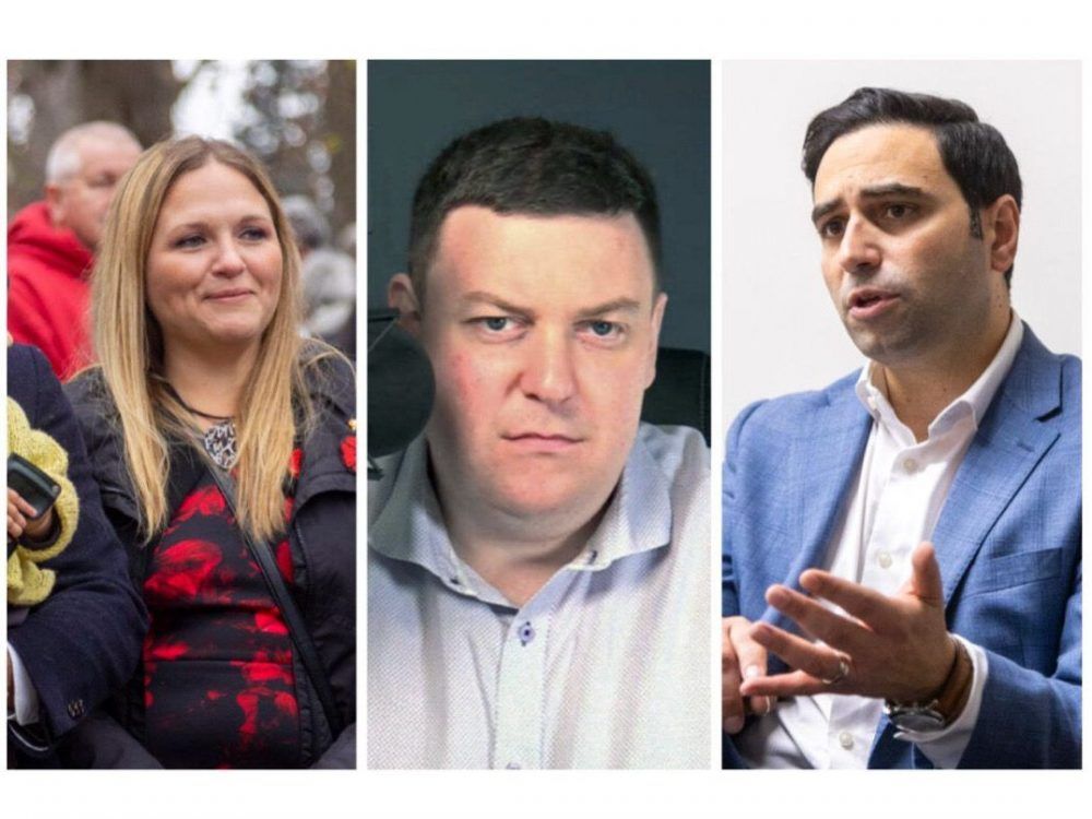 London candidates in the 2025 federal election, from left: Lindsay Mathyssen, Andrew Lawton, Peter Fragiskatos