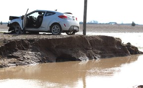 Driver hurt in crash after heavy rain washes out portion of rural road Driver hurt in crash after heavy rain washes out portion of rural road