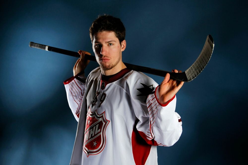 Logan Couture #39 of the San Jose Sharks