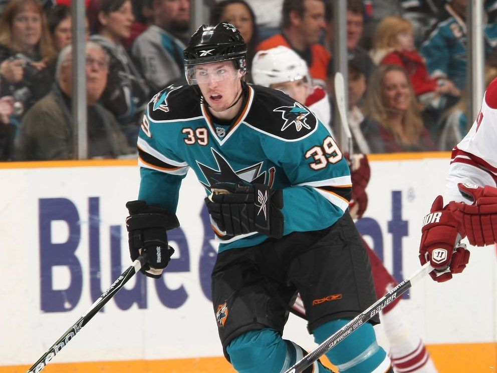 Logan Couture #39 of the San Jose Sharks