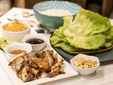 Thai chicken lettuce cups