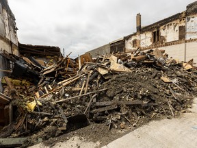 Remains of a block of buildings on Talbot Street in St. Thomas