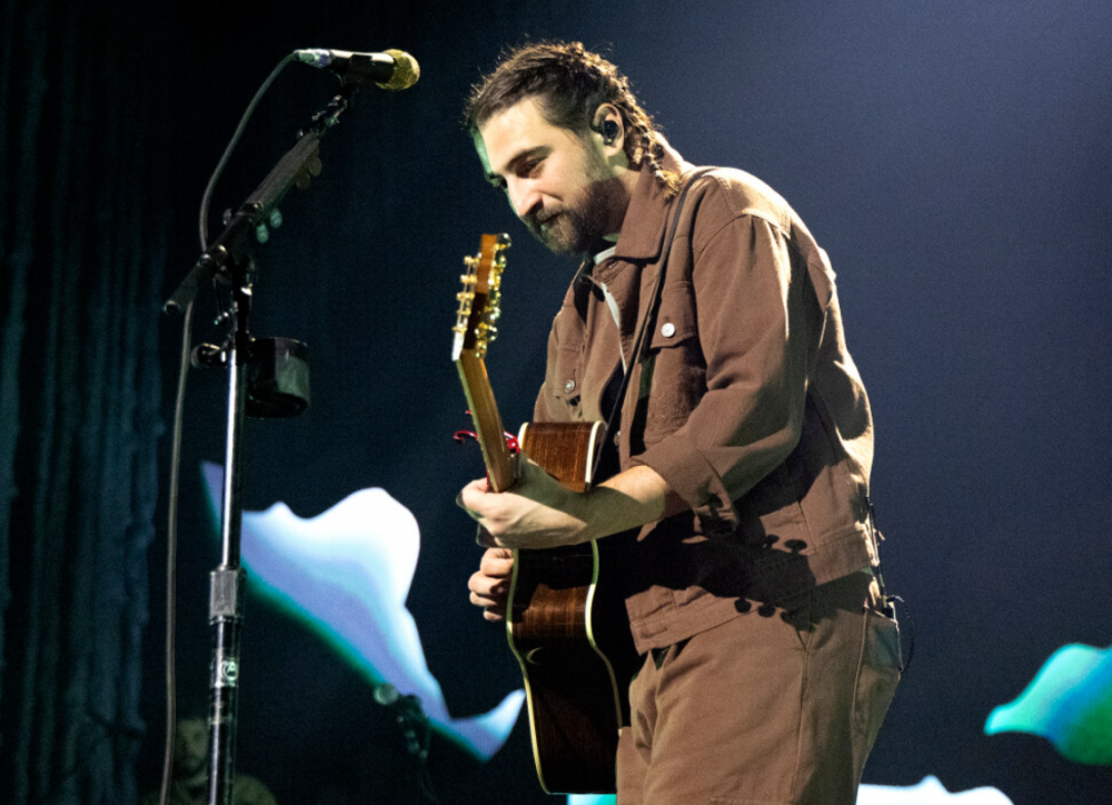 Noah Kahan is shown during a performance in Montreal on April 13, 2025. (Allen McInnis/The Montreal Gazette)