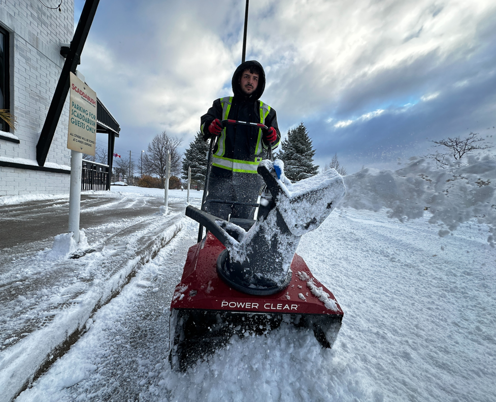 The early wintry blast hitting London and the region shut down school buses in Middlesex and Elgin counties on Tuesday morning, though city buses were still running.
