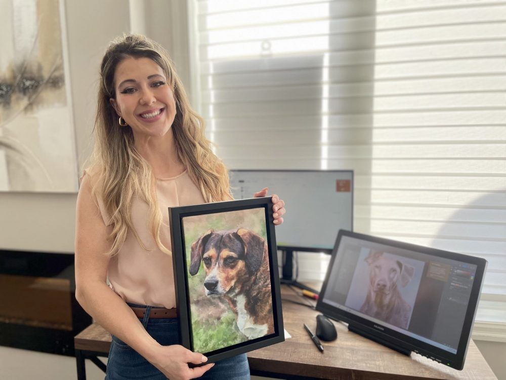 A creative outlet has turned into a thriving business for London artist who has sold about 25,000 portraits of people's pets.