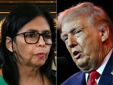 Delcy Rodriguez and Donald Trump
