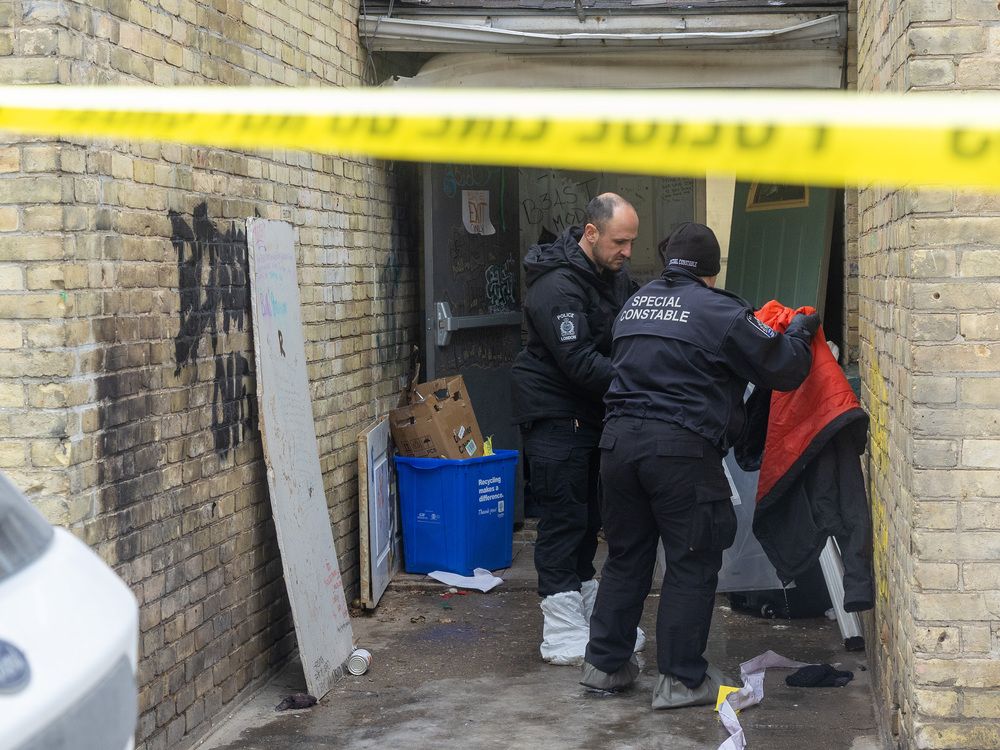 London police are investigating the city’s first homicide of the year after a man found injured inside an east-end apartment building died.