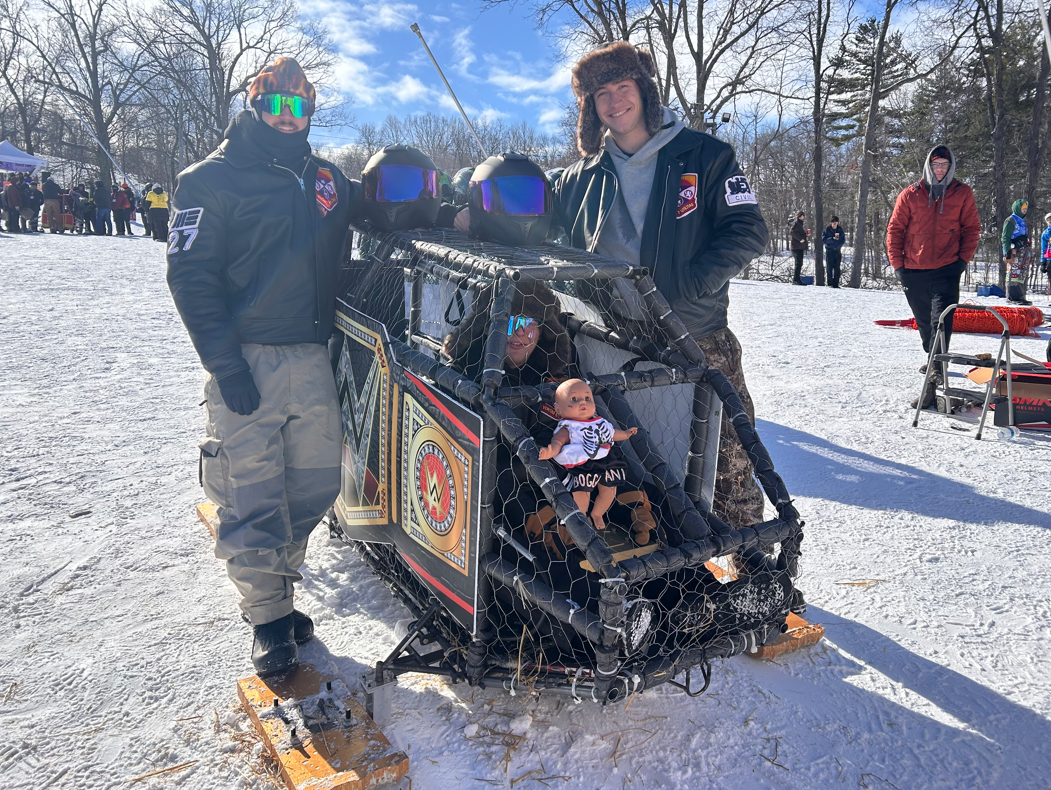 University students battled London’s freezing temperatures to attend a sled competition that turned Boler Mountain into a high-speed concrete toboggan track.